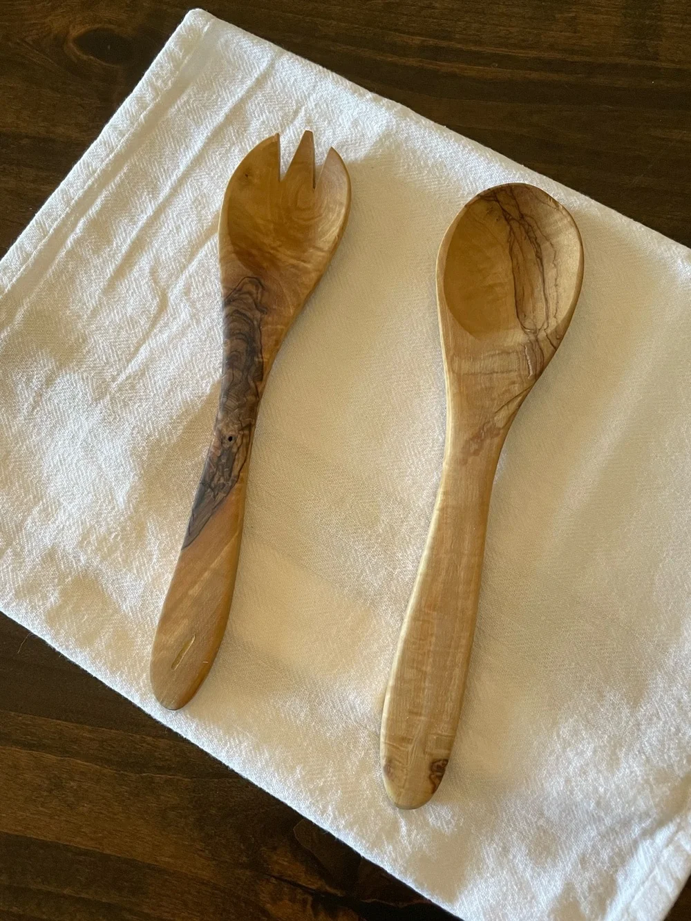 Olive Wood Salad Servers